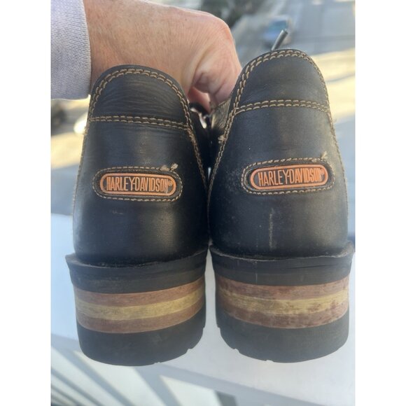 Vintage Harley-Davidson leather lace side zip lug sole boots sz 7 biker - Picture 6 of 16